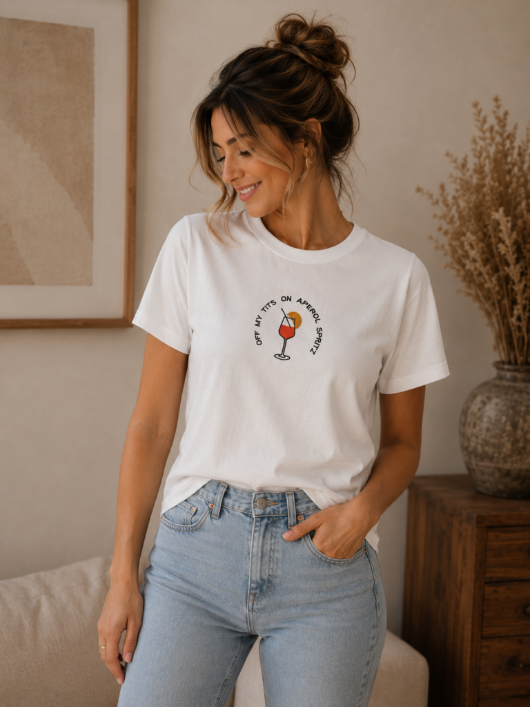 Aperol Spritz Mood – vezena majica