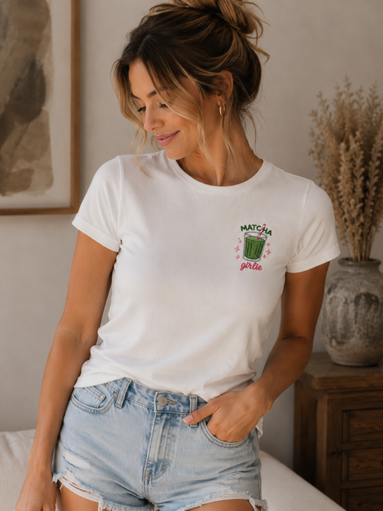 Matcha Girlie – vezena majica za ljubiteljice matche