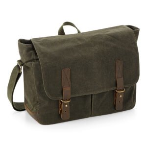 Elegantna messenger torba iz premium voskanega bombažnega platna